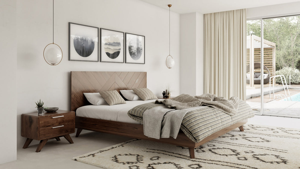 Soren Modern Walnut Bed