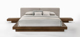 Tokyo Queen Contemporary Walnut and Grey Platform Bed