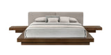 Tokyo Contemporary Walnut and Grey Platform Bed