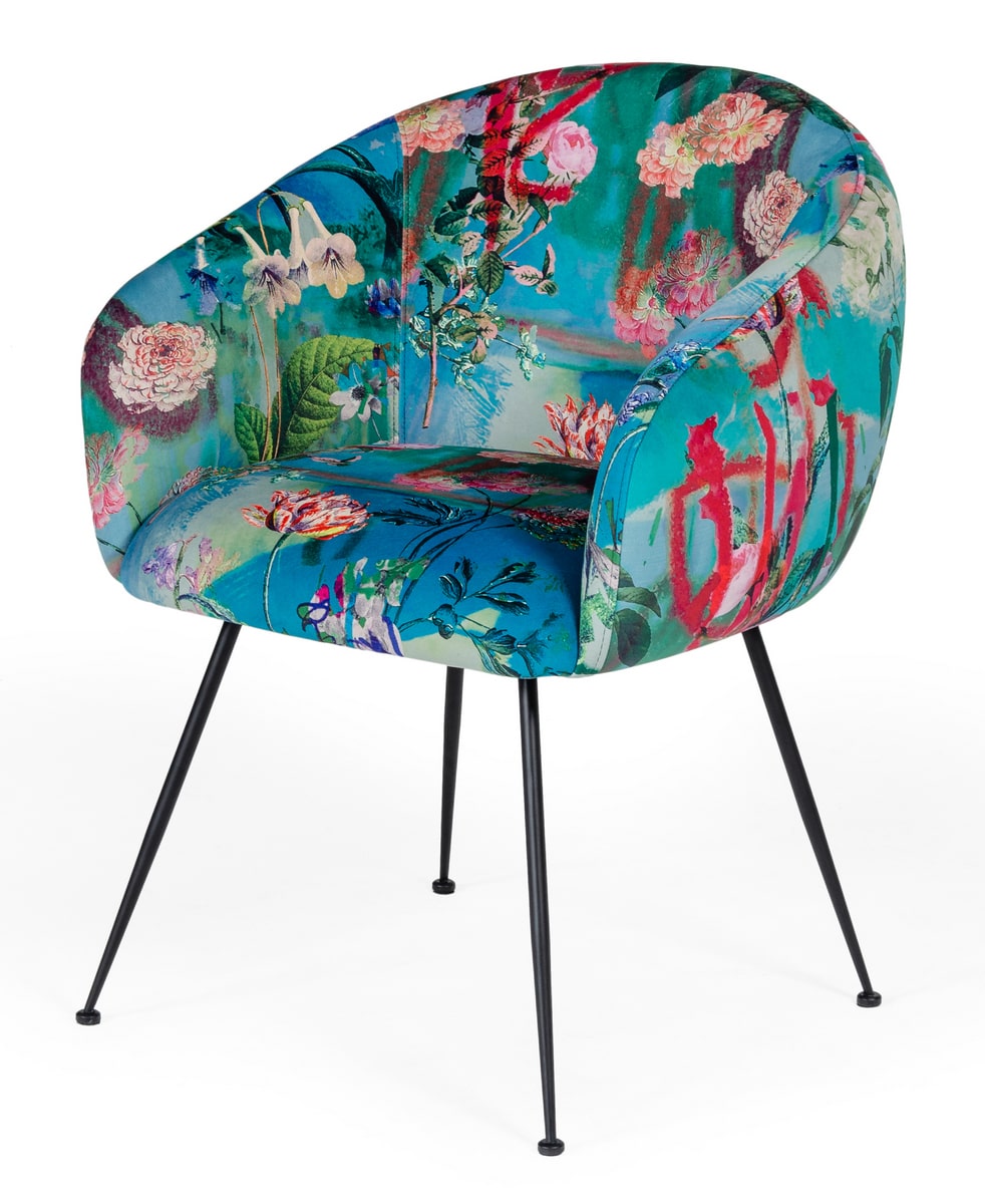 Roxann Contemporary Floral Velvet Dining Chair