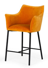 Exodus Modern Orange Velvet Counter Stool