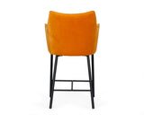 Exodus Modern Orange Velvet Counter Stool
