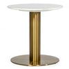 Fairway Glam White Marble and Brushed Gold End Table