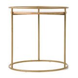 Gilcrest Glam Brown and Gold Marble End Table