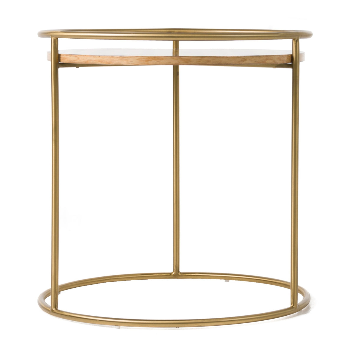 Gilcrest Glam Brown and Gold Marble End Table