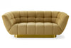Granby Glam Mustard and Gold Fabric Loveseat