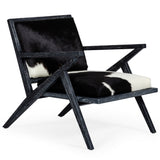 Hallam Glam Black and White Cowhide Accent Chair