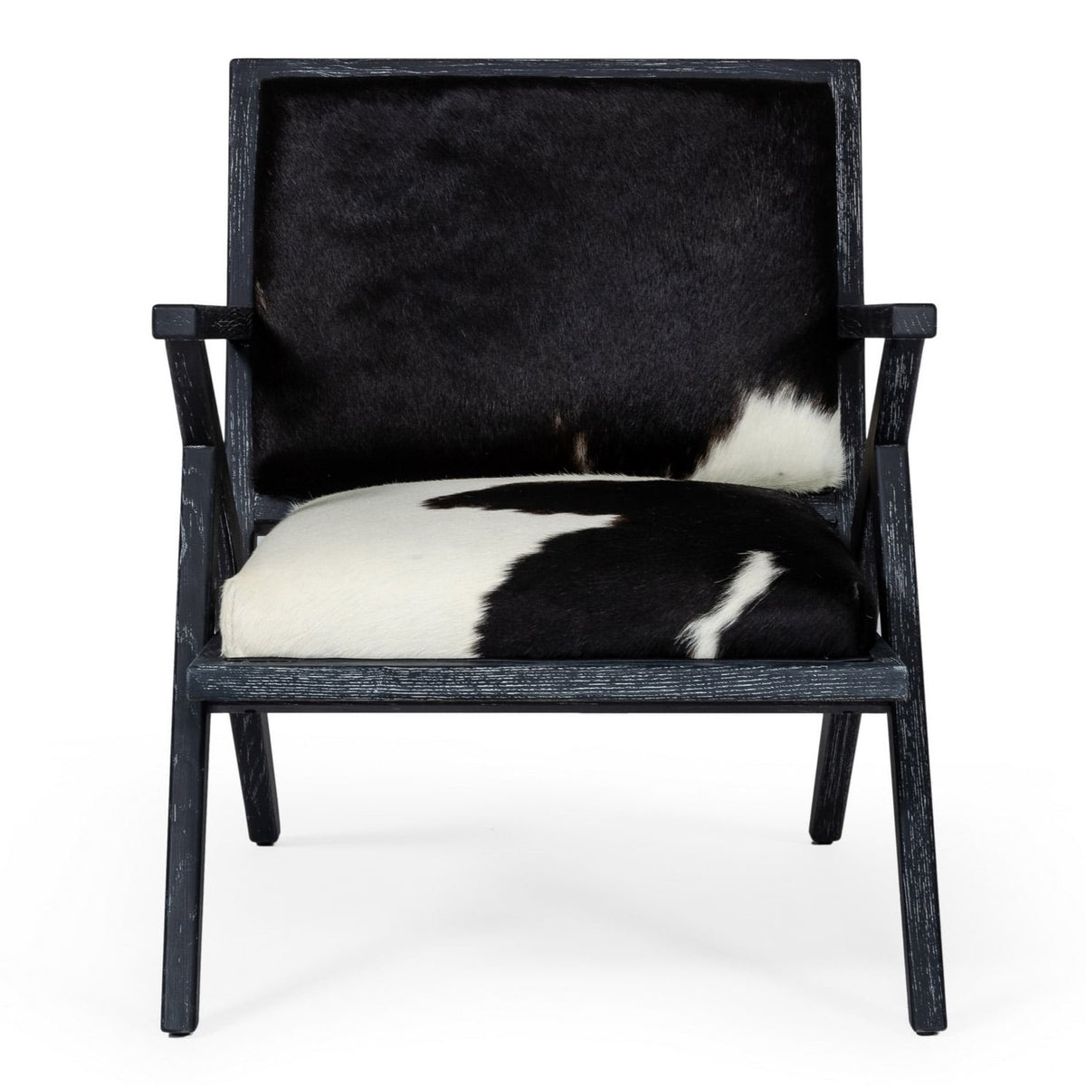 Hallam Glam Black and White Cowhide Accent Chair