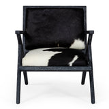 Hallam Glam Black and White Cowhide Accent Chair