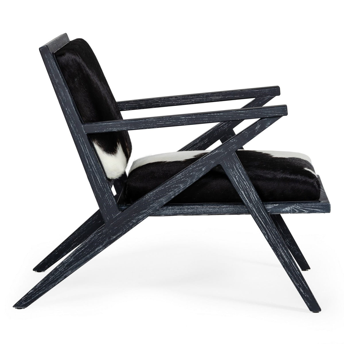 Hallam Glam Black and White Cowhide Accent Chair
