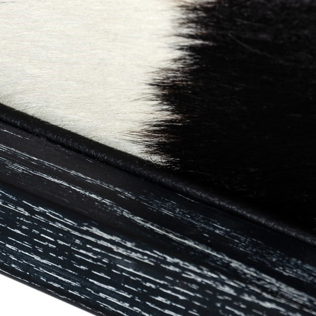 Hallam Glam Black and White Cowhide Accent Chair
