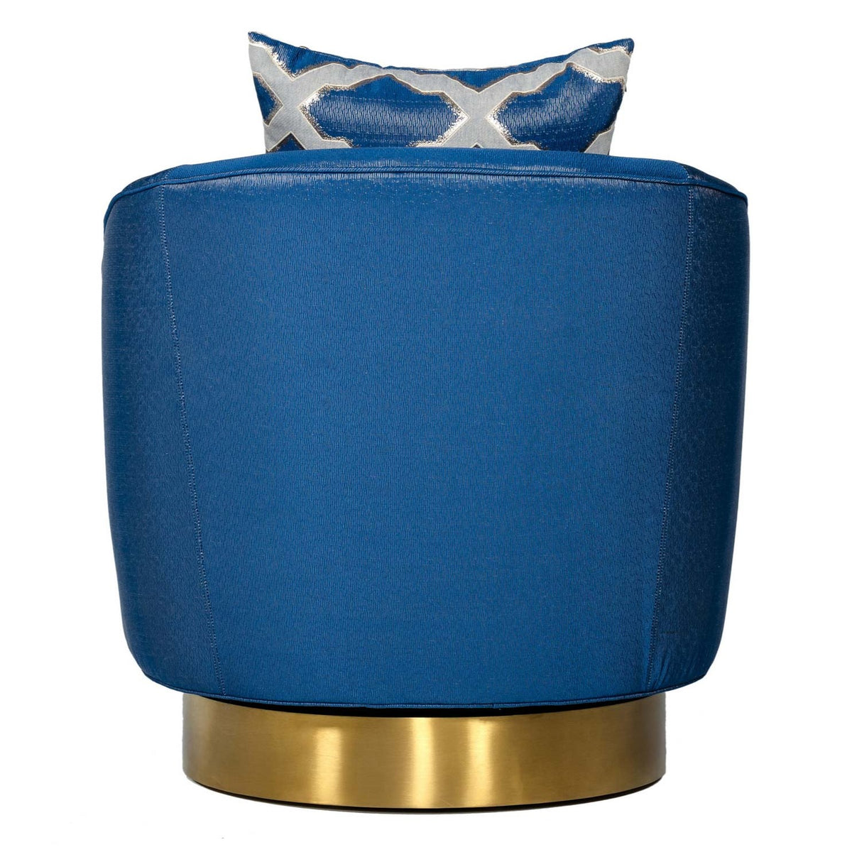 Niagra Glam Blue and Gold Fabric Accent Chair