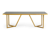 Nolte Glam Black Zebrawood and Gold Dining Table