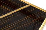 Nolte Glam Black Zebrawood and Gold Dining Table