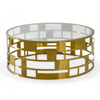 Kudo Glam Clear Glass and Gold Glass Coffee Table