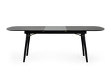 Addax Modern Black Extendable Dining Table