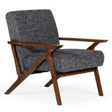 Candea Mid-Century Walnut and Grey Accent Chair