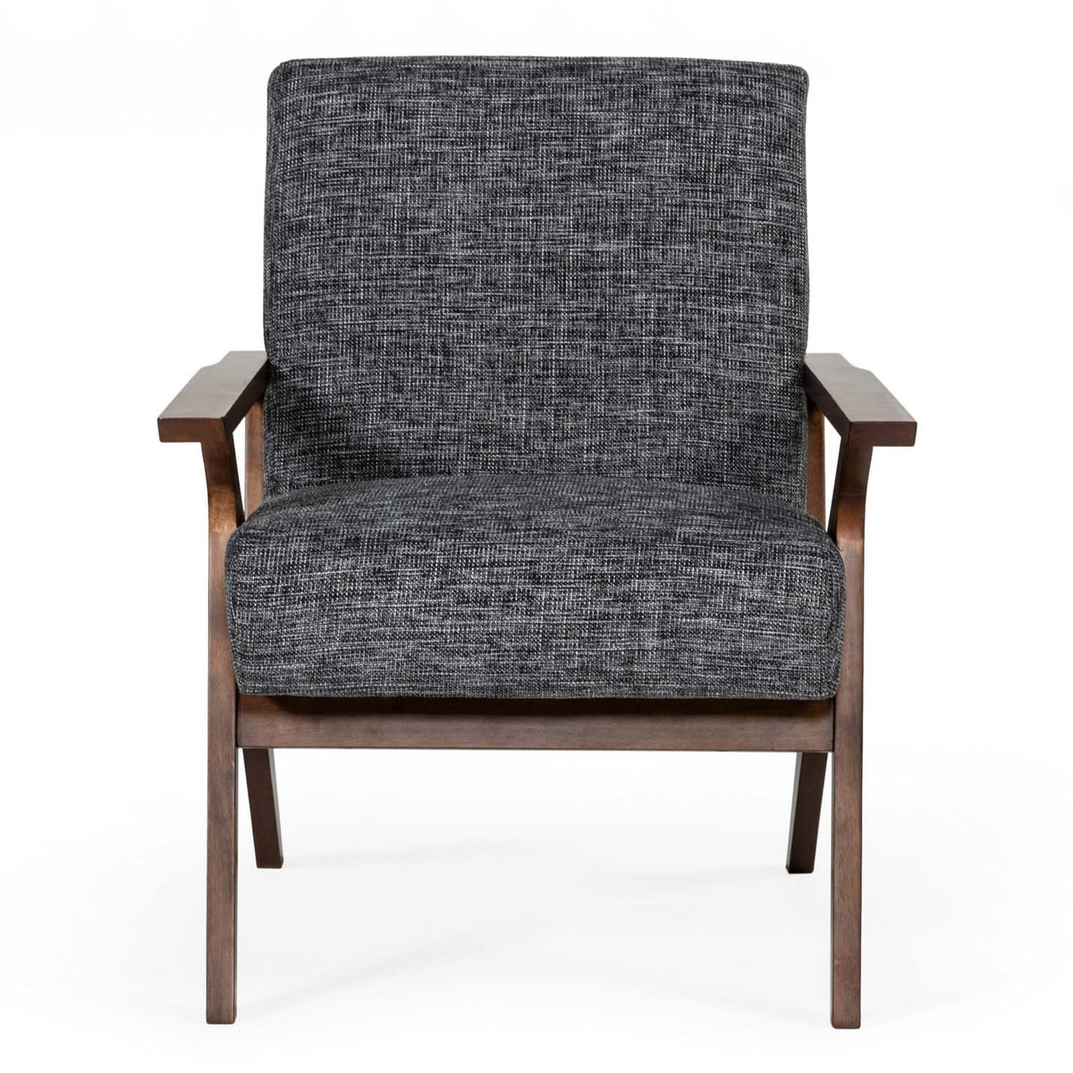 Candea Mid-Century Walnut and Grey Accent Chair