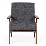 Candea Mid-Century Walnut and Grey Accent Chair