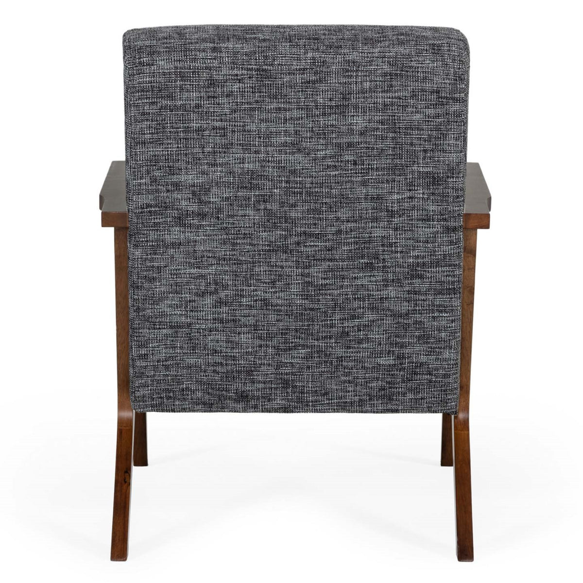 Candea Mid-Century Walnut and Grey Accent Chair