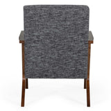 Candea Mid-Century Walnut and Grey Accent Chair