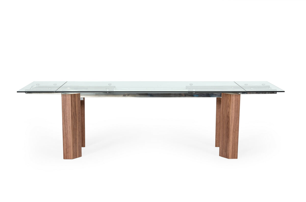 Helena Modern Extendable Glass Dining Table Large