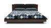 Fantasia Queen Contemporary Dark Walnut and Dark Grey Bed