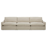 Fedora Modern White Fabric Sectional Sofa + Ottoman
