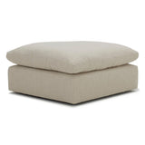 Fedora Modern White Fabric Sectional Sofa + Ottoman