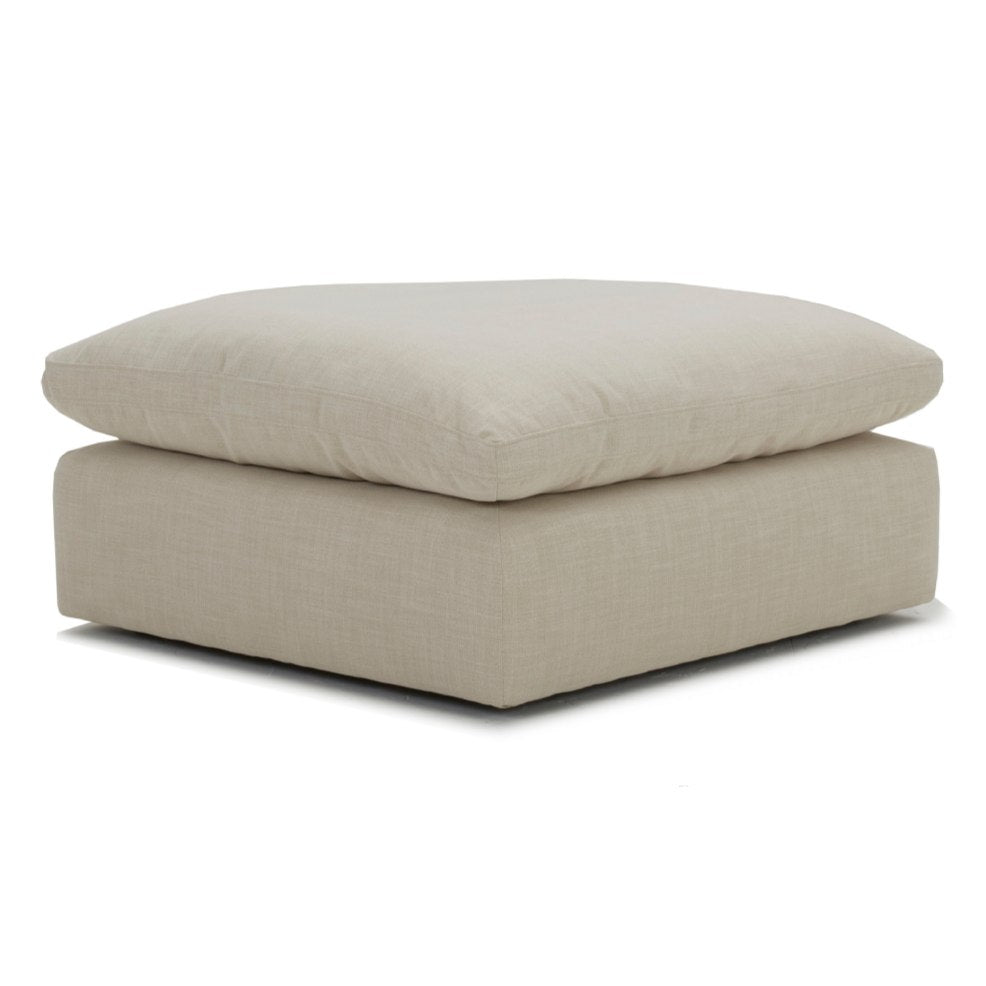 Fedora Modern White Fabric Sectional Sofa + Ottoman