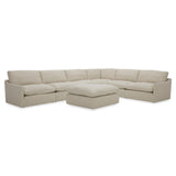 Fedora Modern White Fabric Sectional Sofa + Ottoman