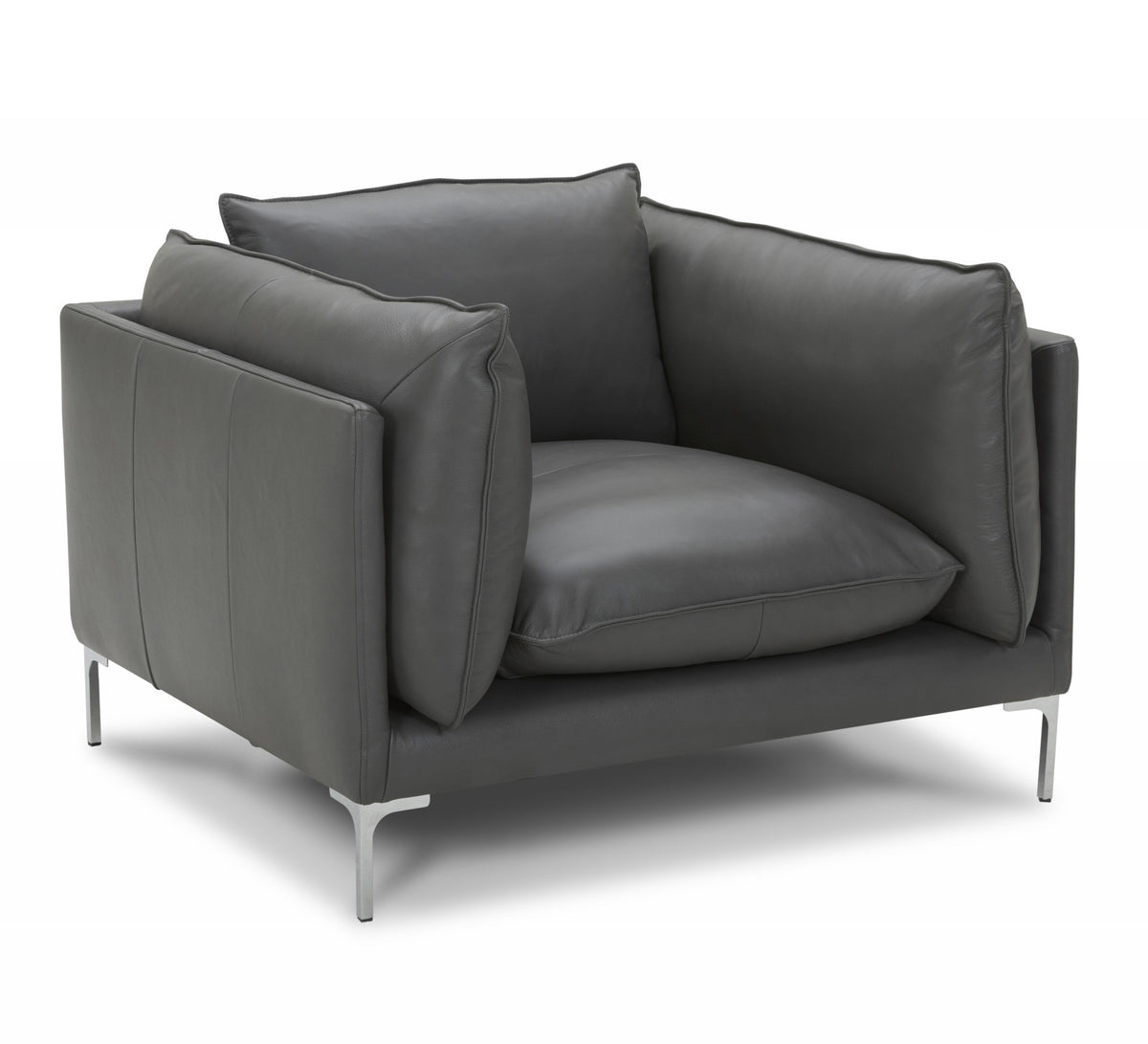 Harvest Modern Grey Full Leather Chair
