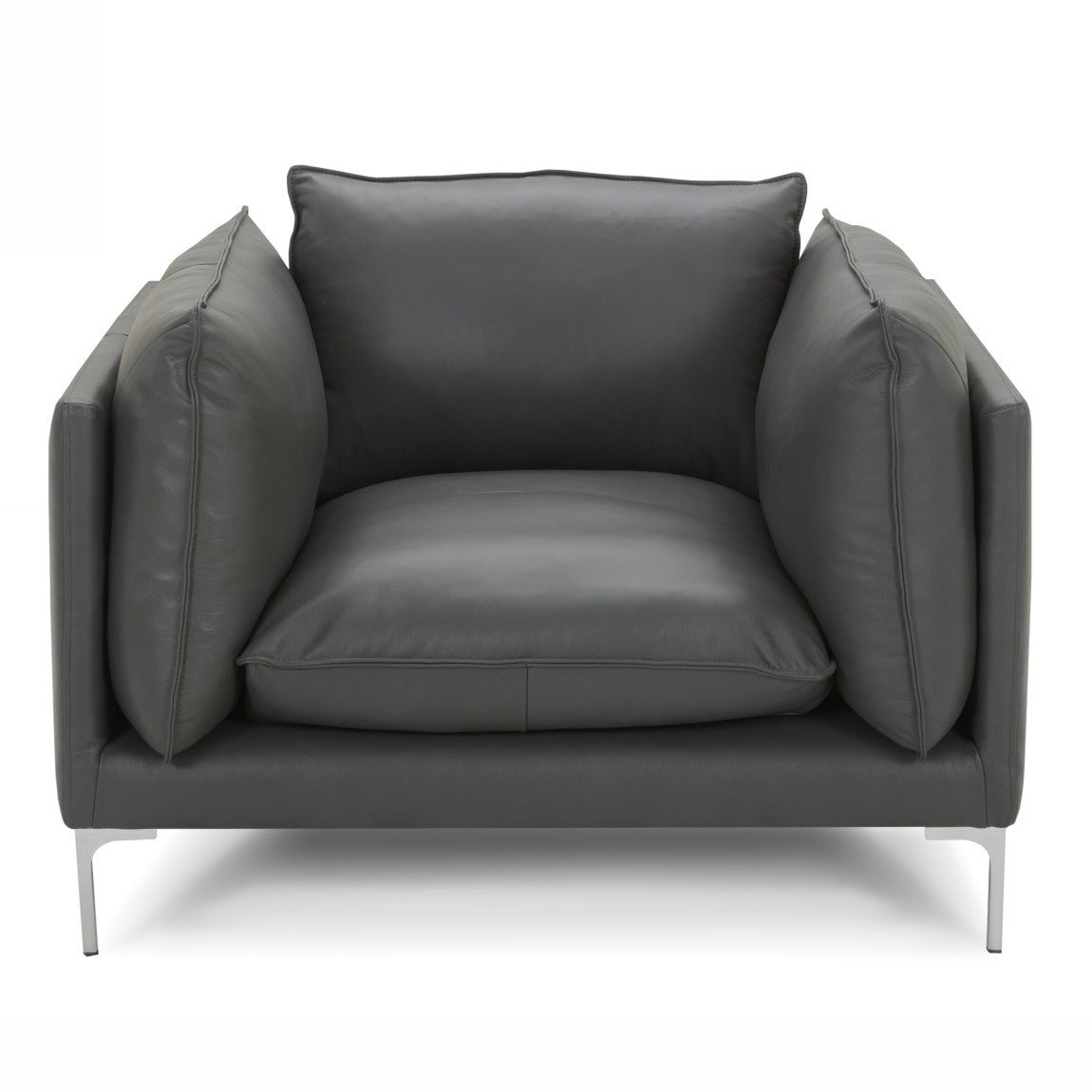 Harvest Modern Grey Full Leather Chair