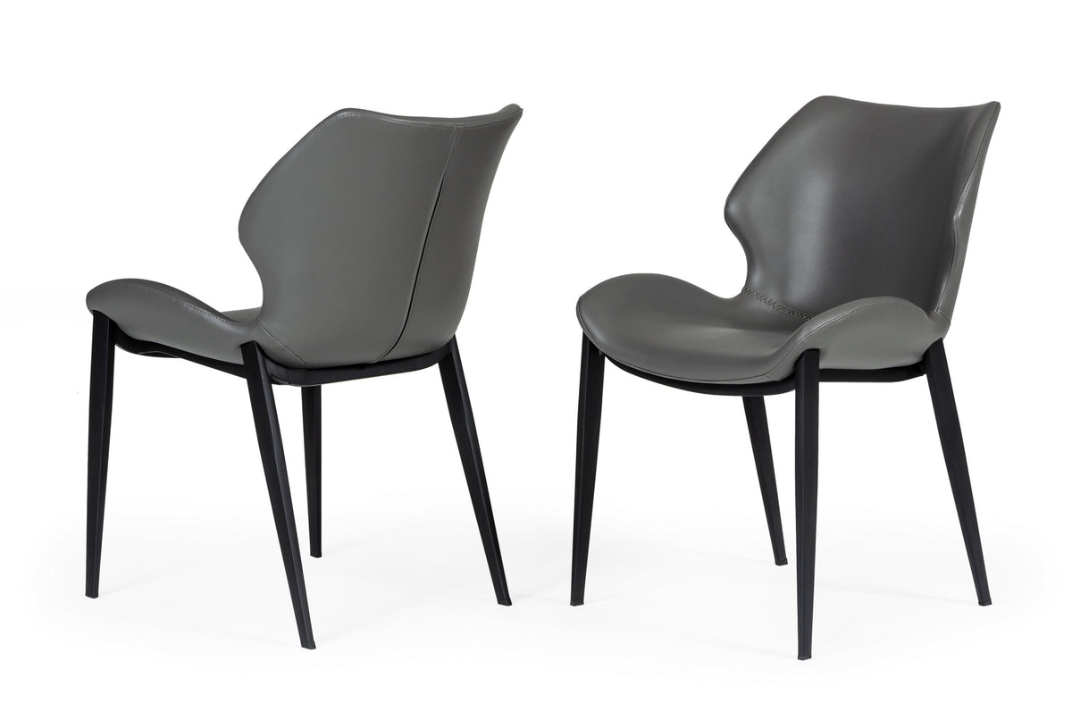 Instone Industrial Grey Eco-Leather Dining Chair (Set of 2)