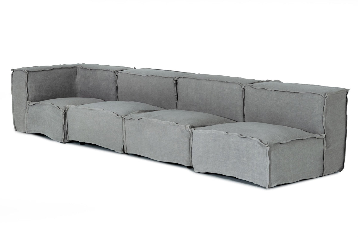 Navstar Contemporary Grey Fabric Modular Sectional Sofa