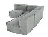 Navstar Contemporary Grey Fabric Modular Sectional Sofa