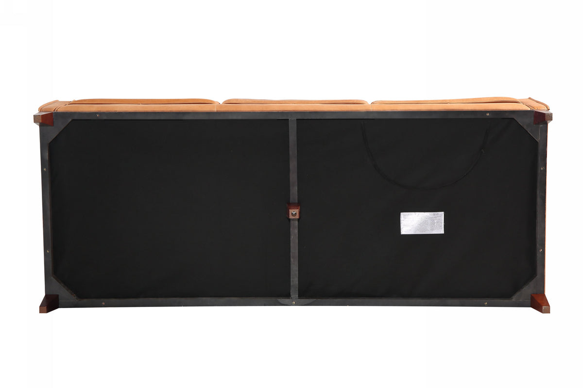 Naylor Modern Brown Italian Leather Split Sofa