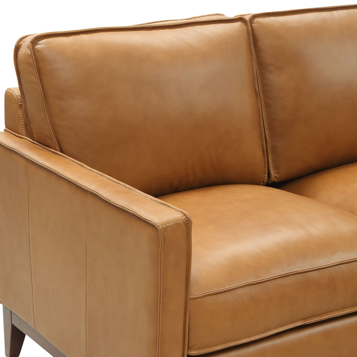 Naylor Modern Brown Italian Leather Split Sofa