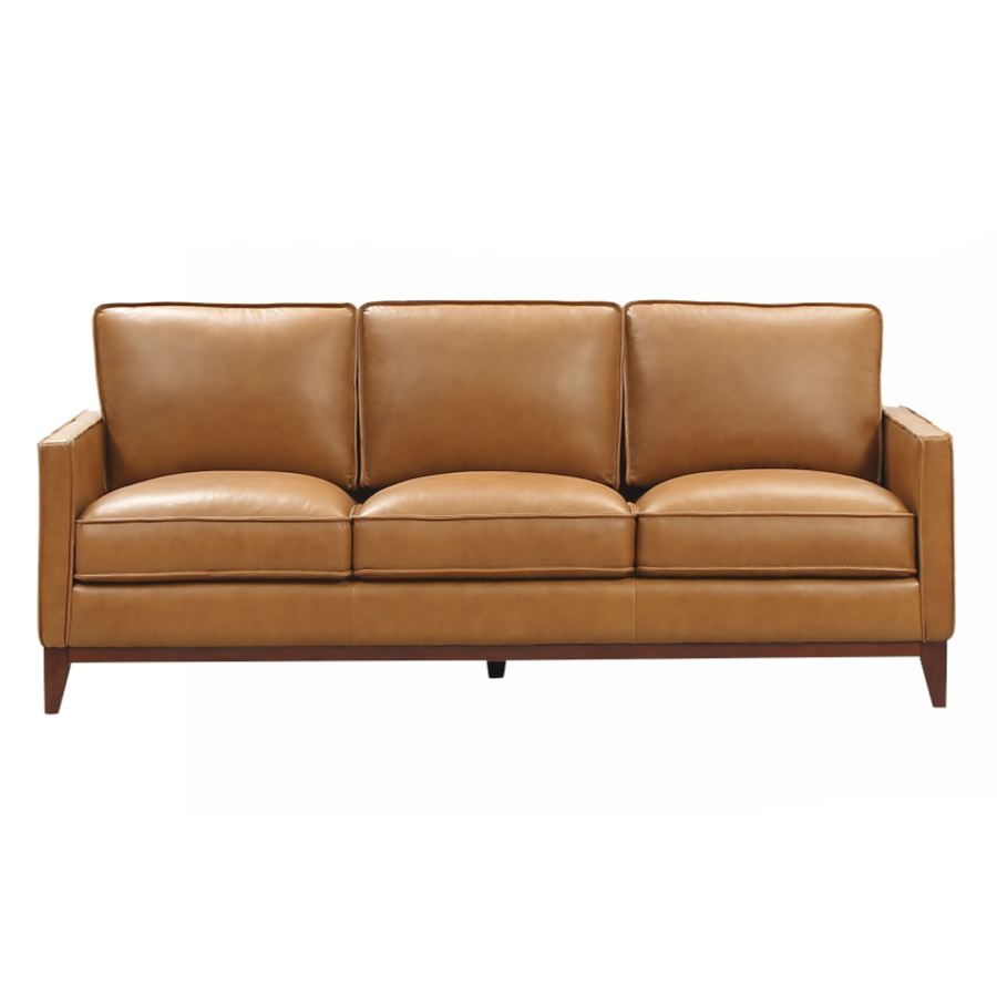 Naylor Modern Brown Italian Leather Split Sofa