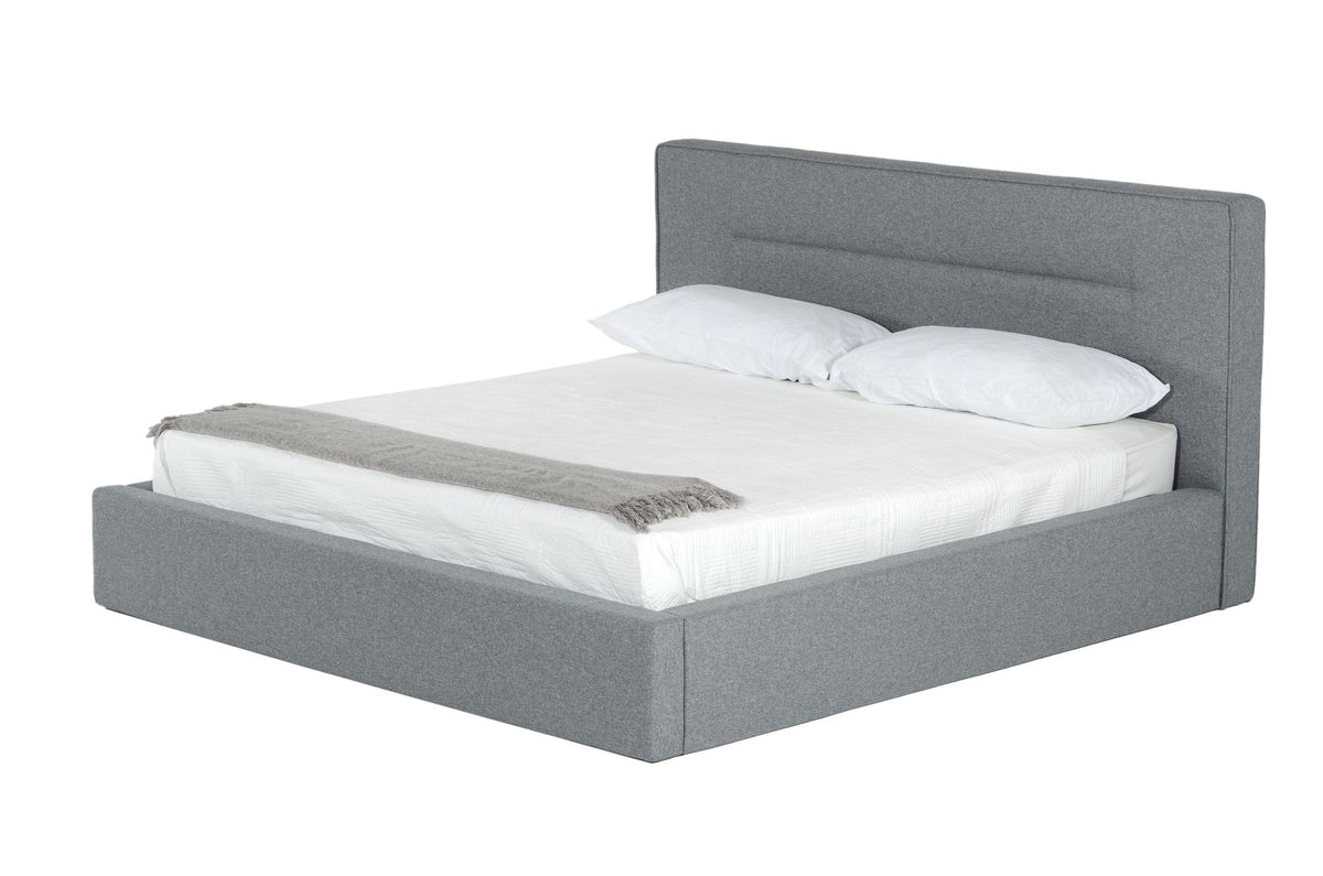 Juliana Eastern King Italian Modern Dark Grey Upholstered Bed