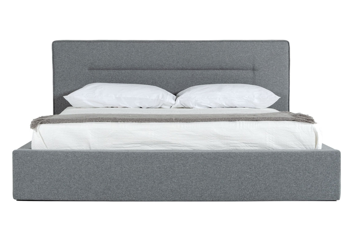 Juliana Eastern King Italian Modern Dark Grey Upholstered Bed