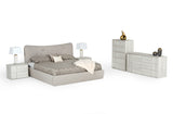 Alessia Eastern King Italian Modern Light Grey Upholstered Bed