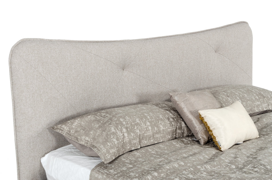 Alessia Eastern King Italian Modern Light Grey Upholstered Bed
