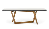 James Contemporary Walnut & White Dining Table
