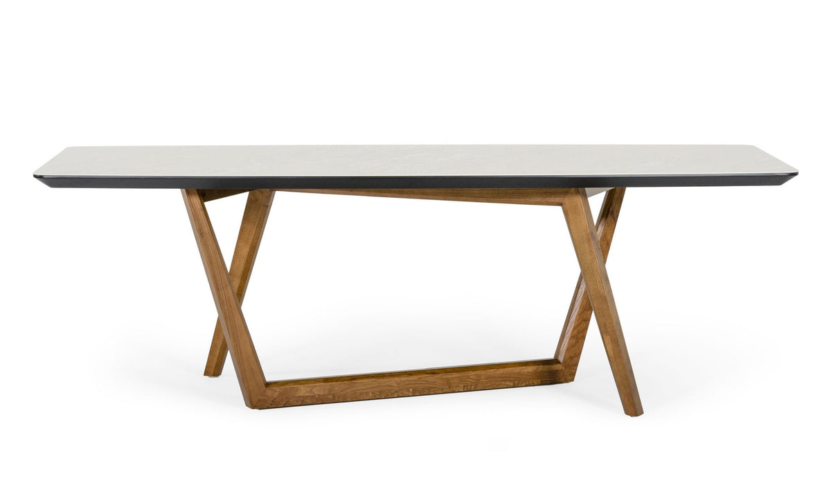 James Contemporary Walnut & White Dining Table