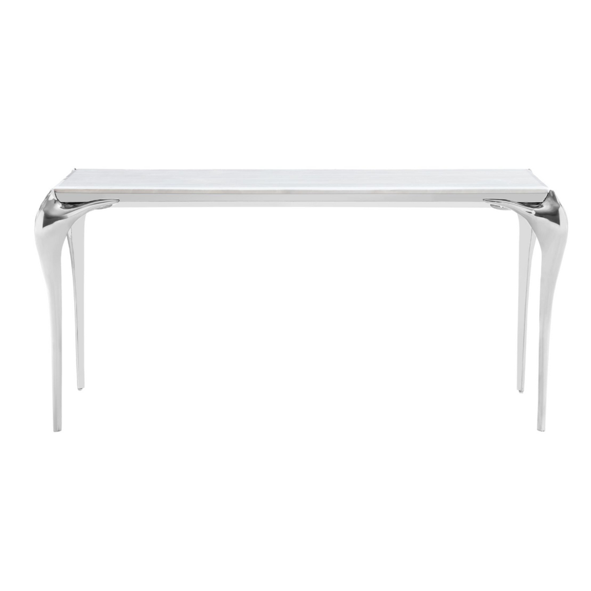 Vince Faux Marble & Stainless Steel Console Table