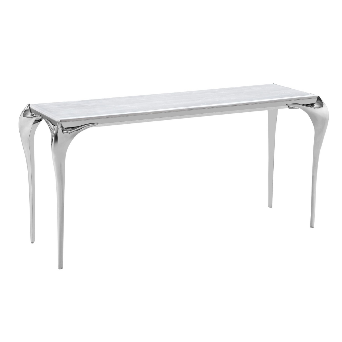 Vince Faux Marble & Stainless Steel Console Table