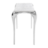 Vince Faux Marble & Stainless Steel Console Table