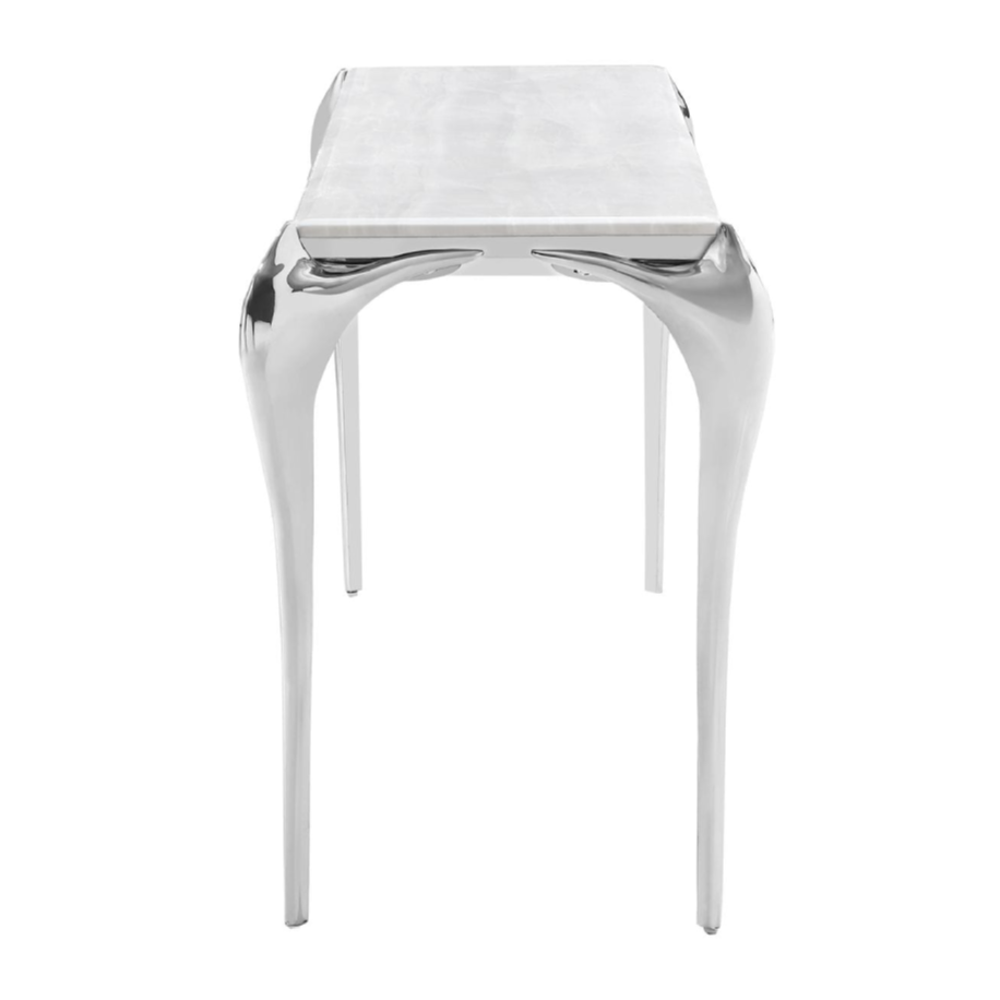 Vince Faux Marble & Stainless Steel Console Table