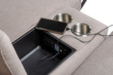 Lloyd Modern Light BrownFabric Sectional with Three Recliners